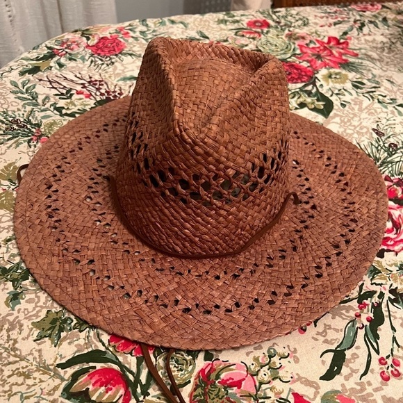 Wyeth camel straw chin strap rancher, NWOT - Picture 2 of 3